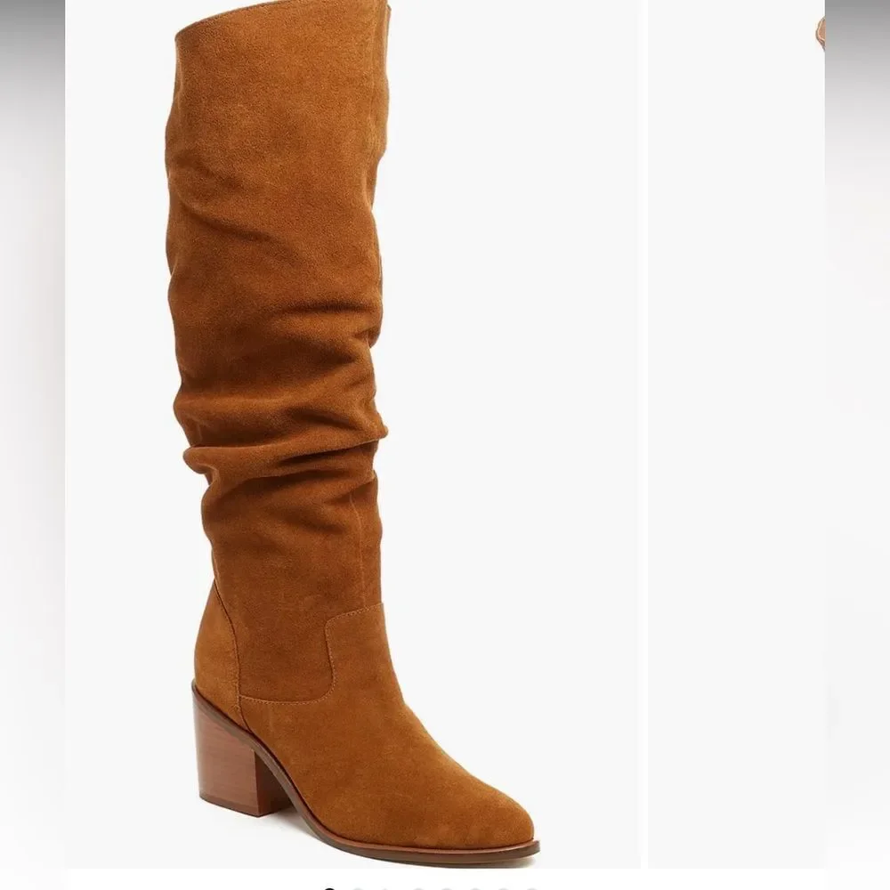 Kelsey Dagger Brooklyn Tan Suede Over the Knee Boots Sz 8.5 Fall Western Chic